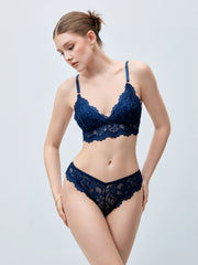 Women's Bra & panty Sets Romantic Elegant Floral Lace Wireless