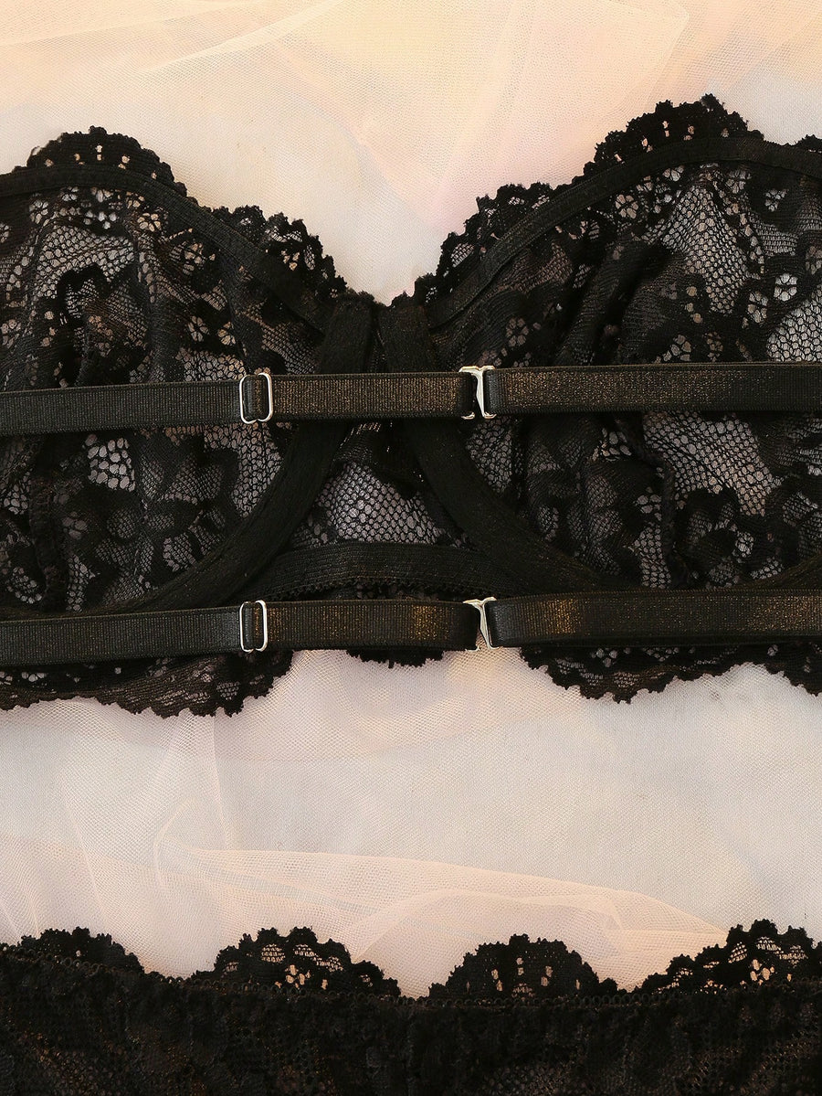 Women's Bra And Panty  Set Lace Back Dual Strap Design
