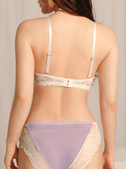 Women's Bra & panty Sets Underwire Molded Push Support Full Bust Transparent Sheer