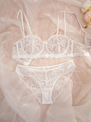 Women Bra & panty  Set Patchwork Bow Underwire Thin Cup Comfortable