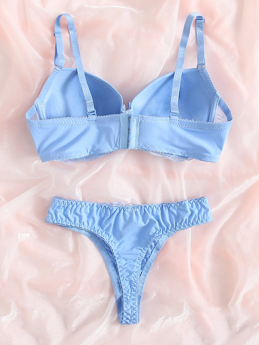 Women's Bra & Pan sets Contrast Lace Super Push Up ty